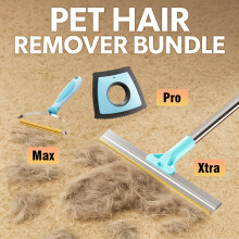(Xtra&Max&Pro) Pet Hair Remover Carpet Rake With Dual Blades - Long Handle Dog Carpet Cleaner For Rugs & Stairs - Spring Cleaning Must-
