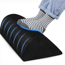 (Black) Office footrest | Footrest under work desk | Semi-cylindrical leg pillow with high resilience sponge footrest | Footrest
