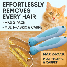 (Max&Max) Pet Hair Remover Carpet Rake With Dual Blades - Long Handle Dog Carpet Cleaner For Rugs & Stairs - Spring Cleaning Must-
