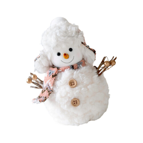 Christmas Snowman Decorations Plush Snowman Doll Tabletop-M
