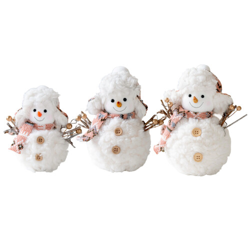 Christmas Snowman Decorations Plush Snowman Doll Tabletop-M 1