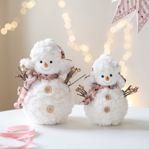Christmas Snowman Decorations Plush Snowman Doll Tabletop-M 2