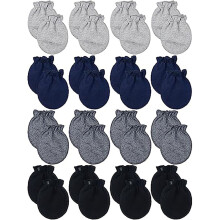 (Style 1) 16 Pairs Baby Cotton Mittens No Scratch Gloves Unisex Mittens
