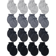 (Style 2) 16 Pairs Baby Cotton Mittens No Scratch Gloves Unisex Mittens