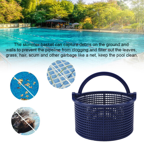Filter Basket Assembly with Removable Handle, Skimmer Basket Replacement for Automatic Skimmers Compatible with Inground Pool Efficient Debris Collect 2