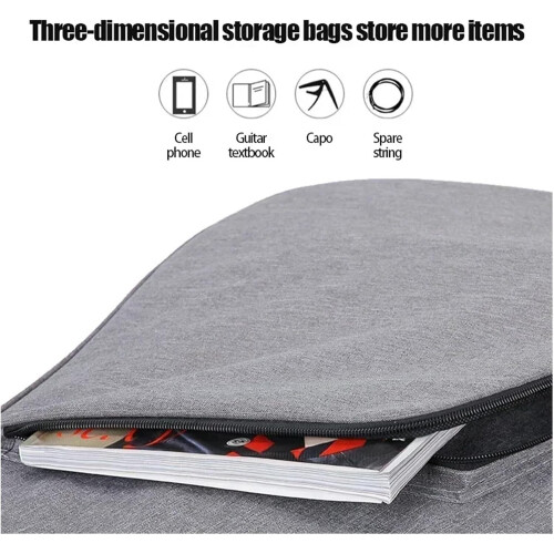 Guitar Backpack Protective Storage Case For Acoustic Guitar Waterproof Khaki 1