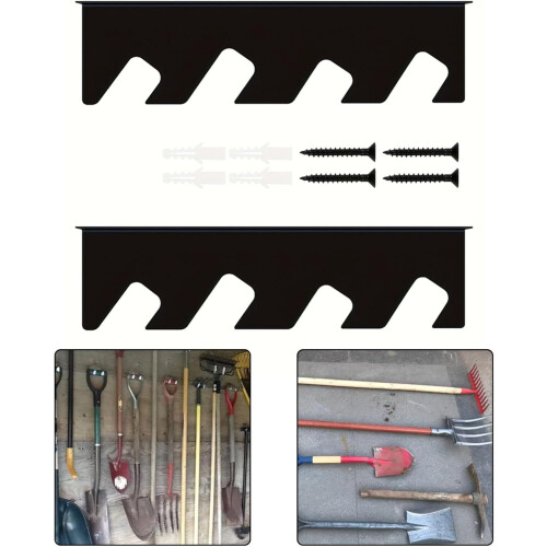 Garage Tool Organizer Wall Mounted Metal Rack For Garden Tools Keeps Tools Neatly Stored Space Saving Compact Design 1