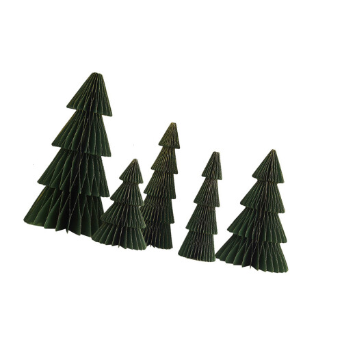 5PCS Foldable Paper Holiday Tree Sustainable Multiple-Green