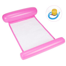 Boia inflável para piscina com costuras reforçadas, resistente e durável, feita de PVC, com design dobrável e portátil em malha de poliéster