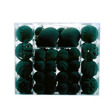 48PcsChristmas Baubles Velvety Ball Ornament Shatterproof-Olive