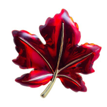 Maple Leaf Enamel Pin Sophisticated Badge Pin Accessory-Red
