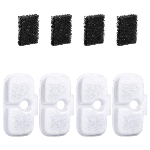 4 Pack Replacement Filters For Pet Fountain Unique-4 plus 4