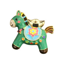 Vibrant Color Cartoon Horse Brooch Playful Sweet Addition-Green