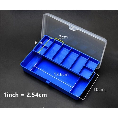 Fishing Lure Storage Container Double Layer Tackle Box Plastic Box Blue 2