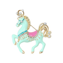 Vibrant Color Cartoon Horse Brooch Playful Sweet-Light Green