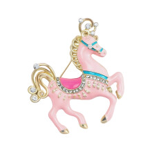 Creative Adorable Cartoon Horse Brooch-Pale Pinkish Gray