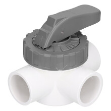 Zwembadonderhoudsaccessoire: 3-wegklep met hoge doorstroming, gemaakt van ABS en PVC, bestand tegen chemische corrosie, eenvoudig te bedienen en te