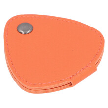 Opbergtas voor gitaarpickjes met 6 vakjes, gemaakt van PU-leer, oranje, 79x83 mm