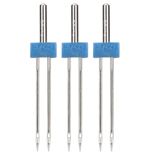 Durable 3mm 3Pcs Double Needles Set with Storage Box - Sewing Accessories 1