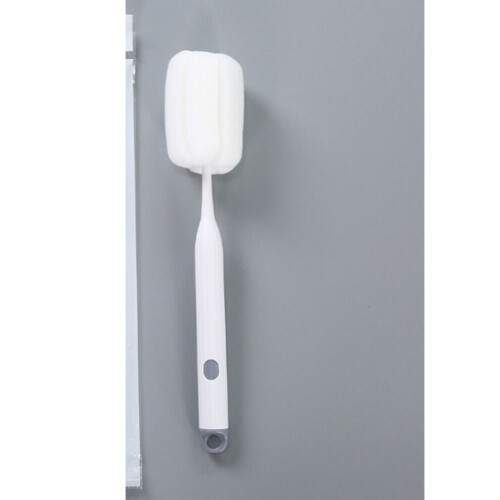Cepillo de esponja blanco de mango largo, suave, 27,5 cm 2
