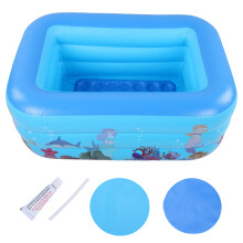 Aufblasbarer Familienpool für Kinder, strapazierfähiger aufblasbarer Swimmingpool mit vielseitigen Gartengeräten, weichem aufblasbarem Boden,