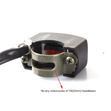 Universell DC 12V motorcykelstyre PÅ/AV-brytare med LED-dimljus | 25 mm diameter