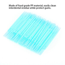 100pcs   Bag Double Head Teeth Cleaning Toothpick Oral Care Floss Pick Toothpick (Green)