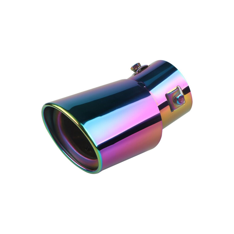 63Mm Stainless Steel Car Exhaust Tip Curved Tailpipe For Noise Reduction Silver/Blue 9105992578153
