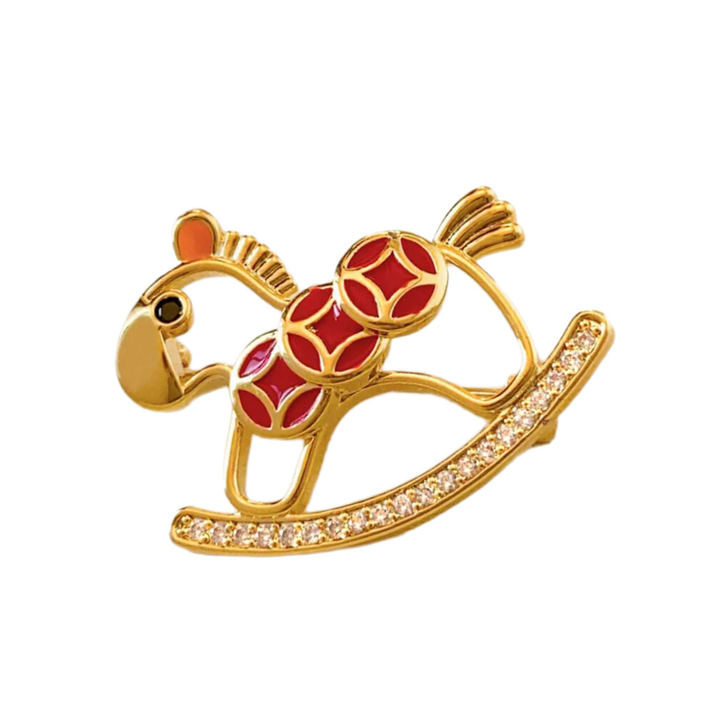 Stylish Vintage Horse Brooch Pin for Women Unisex Retro Toy
