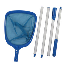 Red de recogida de residuos de gran capacidad, malla de nailon fina con soporte de poste telescópico ajustable y marco resistente, para piscinas y