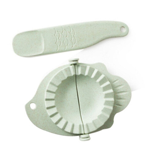 Multifunctionele plastic dumplingmakerset met vullepel, groen