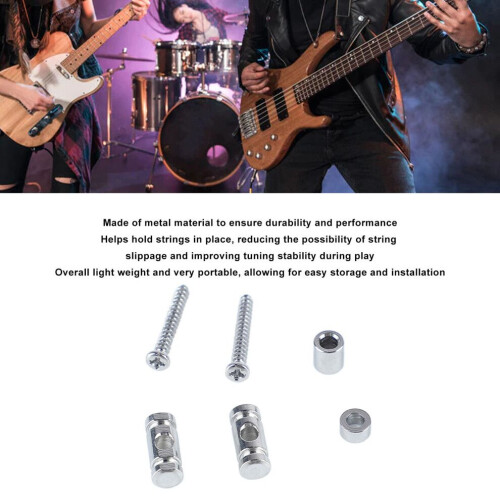 Metal Electric Guitar Roller String Tree Guide Retainer Silver 2