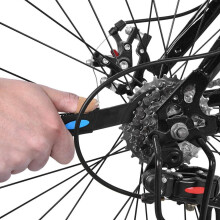 Set van 2 duurzame, zwarte borstels voor het reinigen van fietskettingen, cranks en tandwielen.