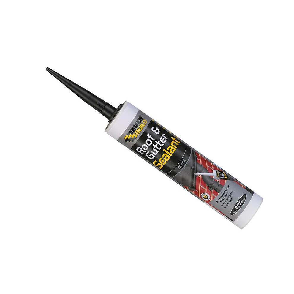 Everbuild Everflex Roof And Gutter Sealant 295 Ml (Pack Of 3) Black