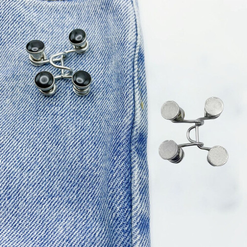 Serre-taille ajustable sans clous en alliage, grille argentée 2