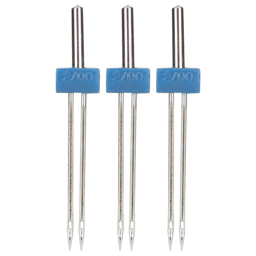 Stainless Steel 3Pcs Double Needles Pins for Threading & Hooking 2mm 1