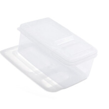 Stackable Transparent Storage Box with Double Flip Lid - Kitchen Organizer