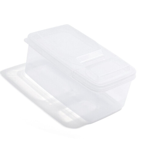 Stackable Transparent Storage Box with Double Flip Lid - Kitchen Organizer