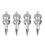 4Pcs Moisture Meter Probe Replacement for ZN‑MT01\02 Iron Chrome Plating 1