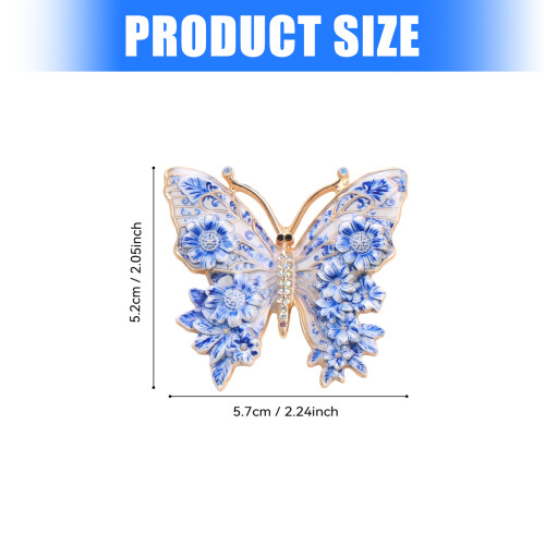 Glittering Crystal Butterfly Pin Versatile Accessory For-53 2