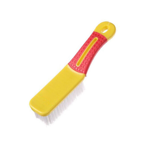 Multifunctional Yellow Shoe Brush with Long Handle, Soft Bristles