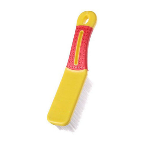 Multifunctional Yellow Shoe Brush with Long Handle, Soft Bristles 1