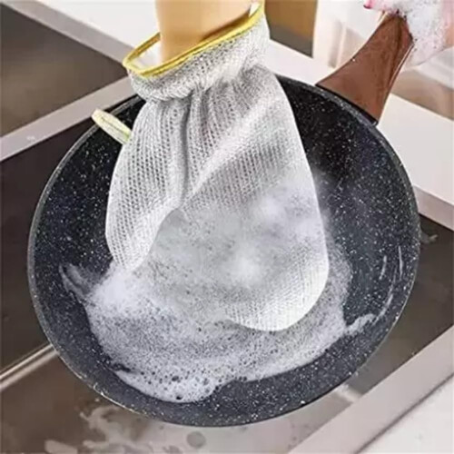 Wire Dishcloth Multipurpose Dishwashing Gloves Kitchen Tool 1 Pair 2