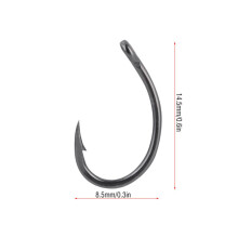 30pcs Perforated Sharp Barbed Carbon Steel Hook Fishhook for Sea Fishing (10#)