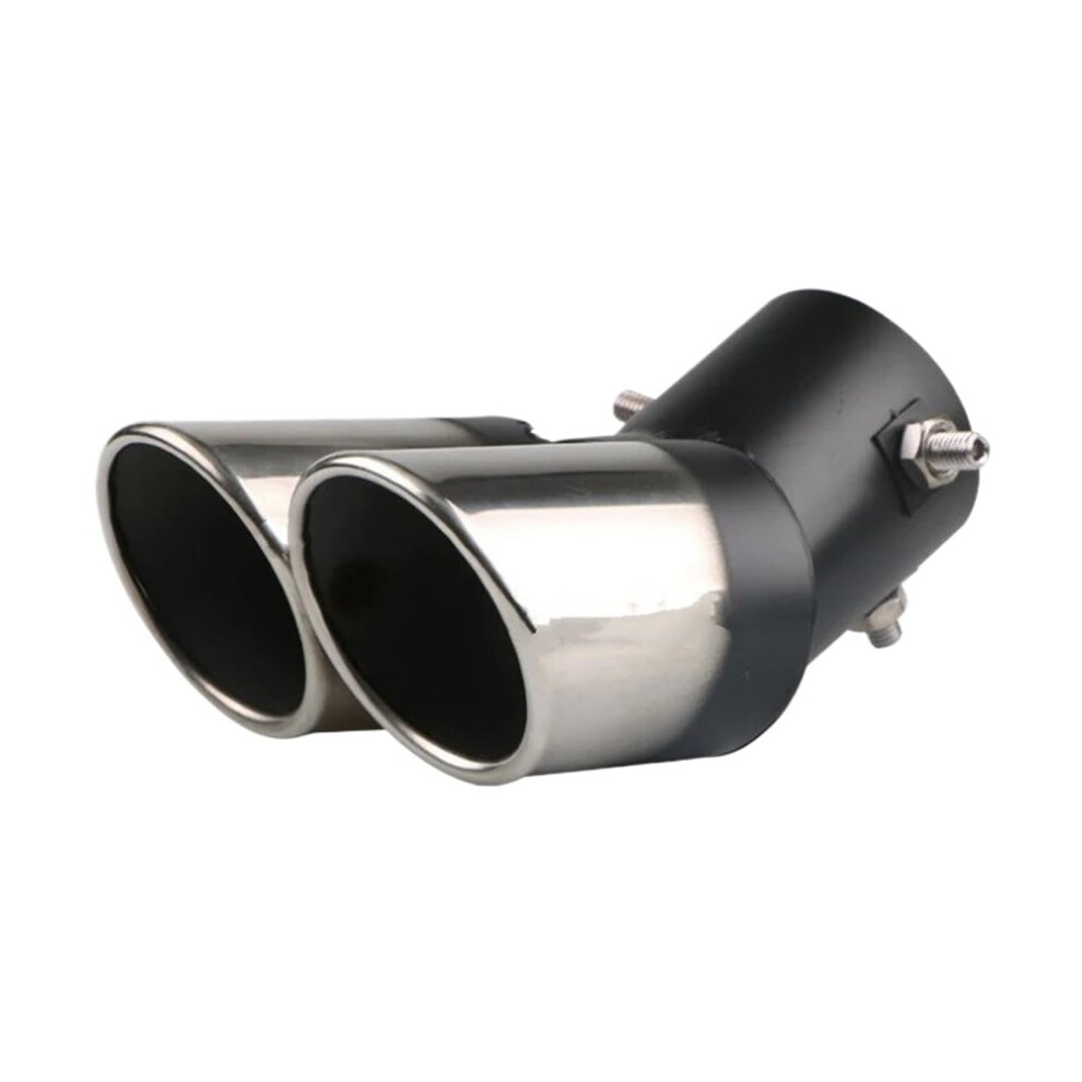 Car Exhaust Tail Pipe Muffler 63Mm Stainless Steel Universal Dual Outlet Exhaust Pipe Universal Fit For Cars 9323874271446