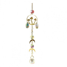 (C) Faux Crystal Decoration Butterfly Mushroom Moon Star Sun Hanging Ornament Sunlight Refracting Sun Catcher