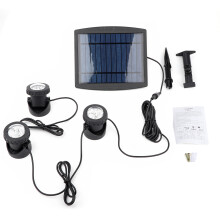 Soldrevet spotlight, lyssterk sikkerhetsbelysning utendørs solcelledrevet hagelampe vanntett IP68 undervanns amfibisk landskapslampe med justerbar