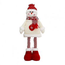 (Snowman) Festive Plush Christmas Doll with Retractable Legs for Holiday Home Decor-Snowman