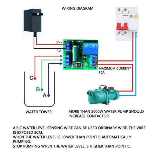 Full Automatic Water Level Controller PCB Module DC12V Low Power Liquid Sensor 2
