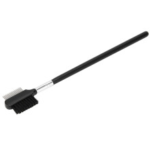 Brosse à sourcils et cils double usage en acier inoxydable, peigne à sourcils et aiguille, outil de